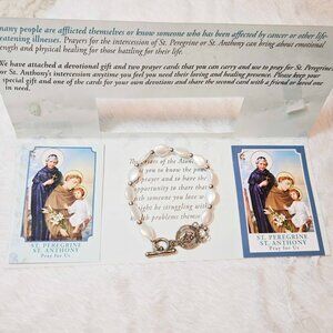 St.Peregrine Good Health Saint Anthony Prayer Pearlized Beaded Toggle Bracelet †